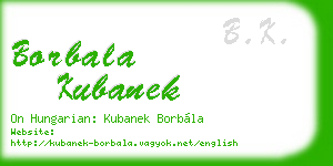 borbala kubanek business card