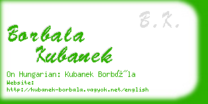borbala kubanek business card